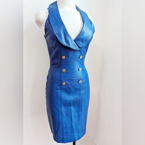 80’s vintage Berman’s blue leather dress (vintage 6)